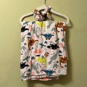Little sleepy Dino swaddle and headband